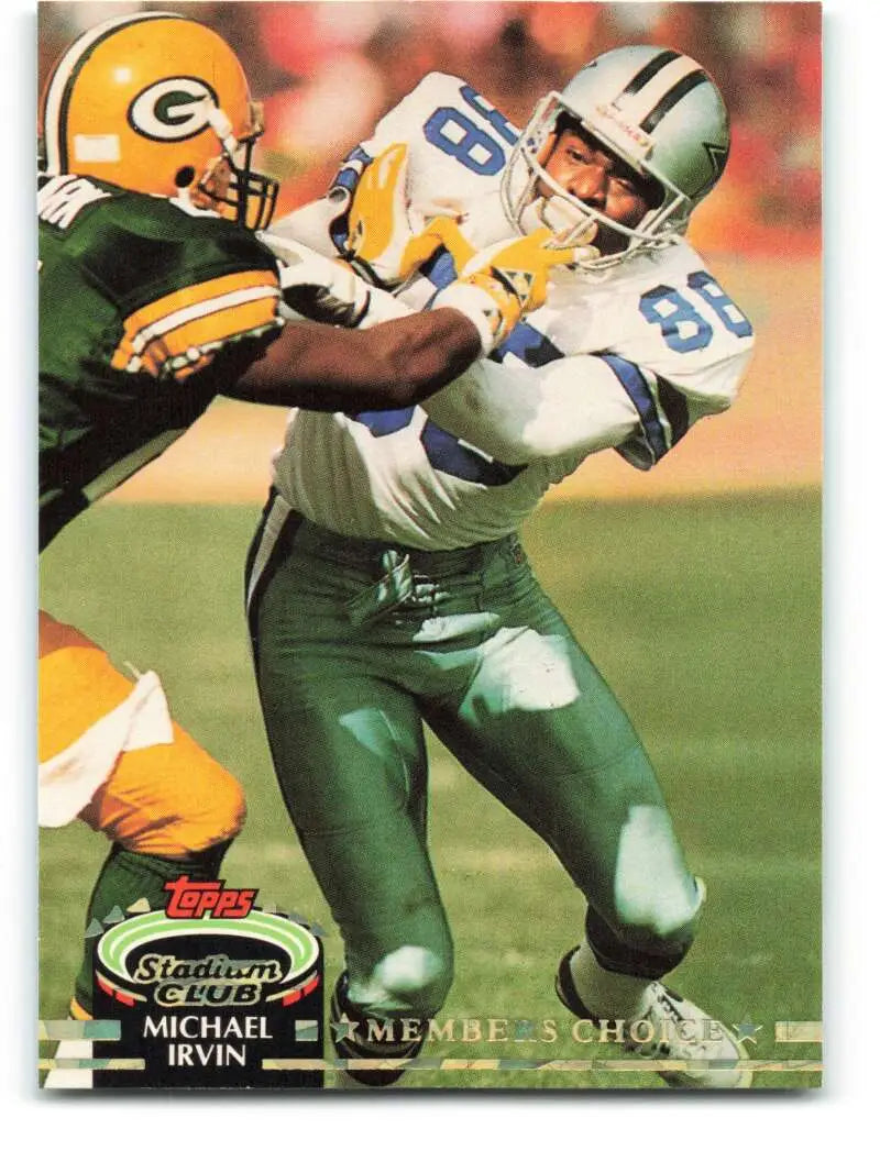 1992 Topps Stadium Club #299 Michael Irvin EX Excellent Dallas Cowboys Football Card - Football Card Single