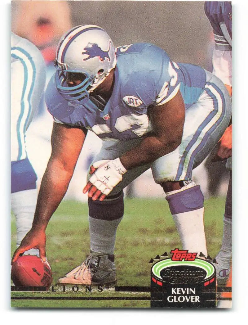 1992 Topps Stadium Club #3 Kevin Glover EX Excellent Detroit Lions Football Card - Football Card Single