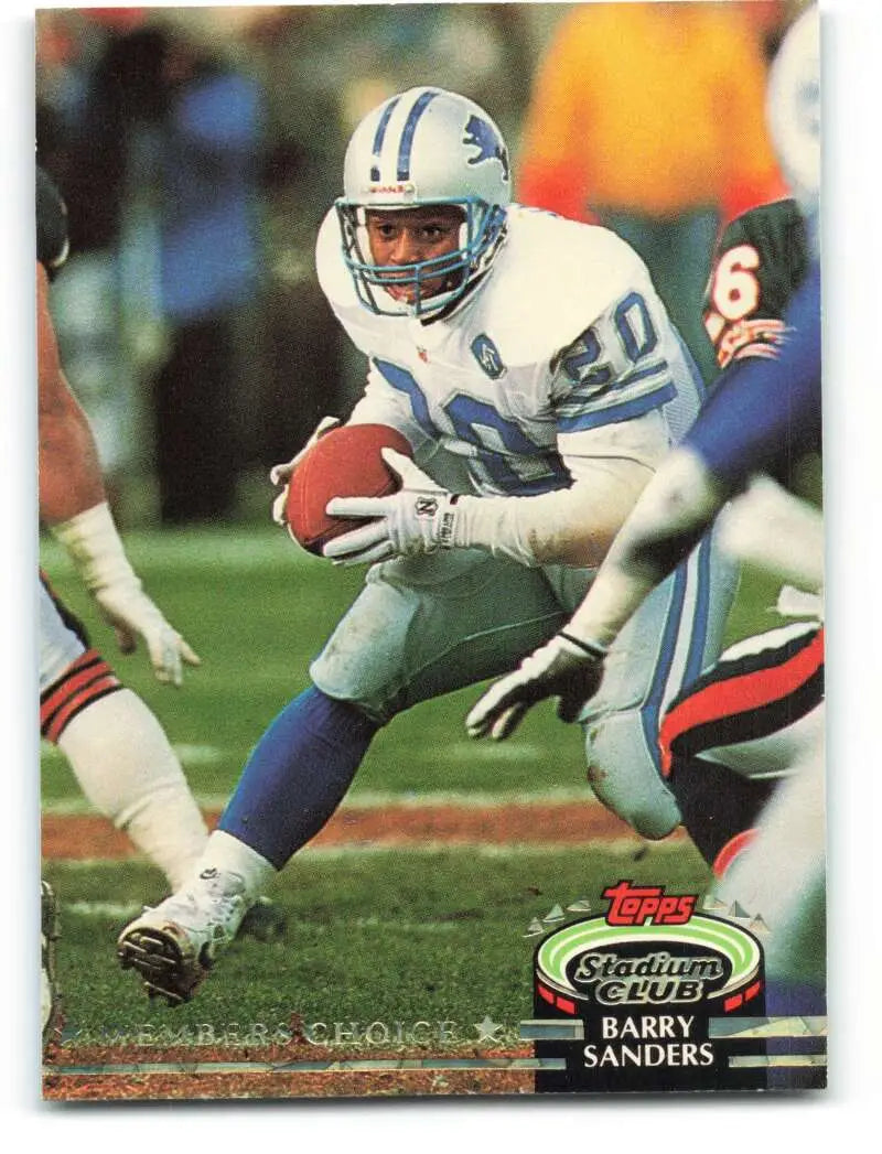 1992 Topps Stadium Club #301 Barry Sanders EX Excellent Detroit Lions Football Card - Football Card Single