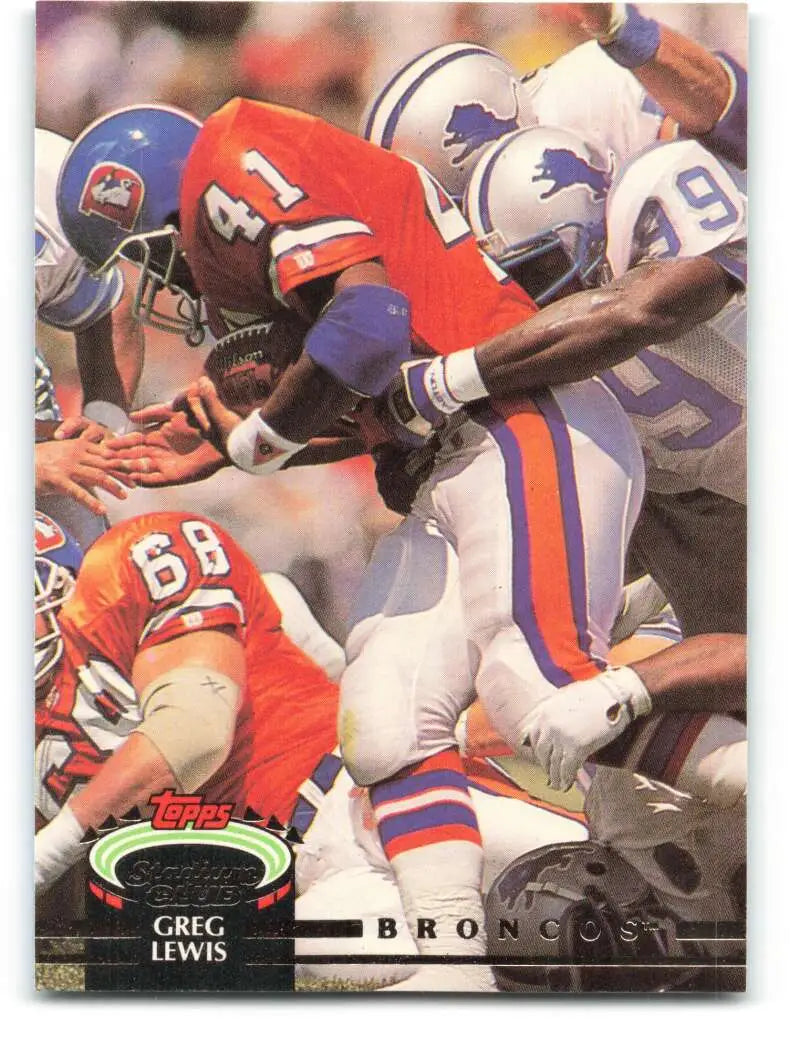 1992 Topps Stadium Club #31 Greg Lewis EX Excellent Denver Broncos Football Card - Football Card Single