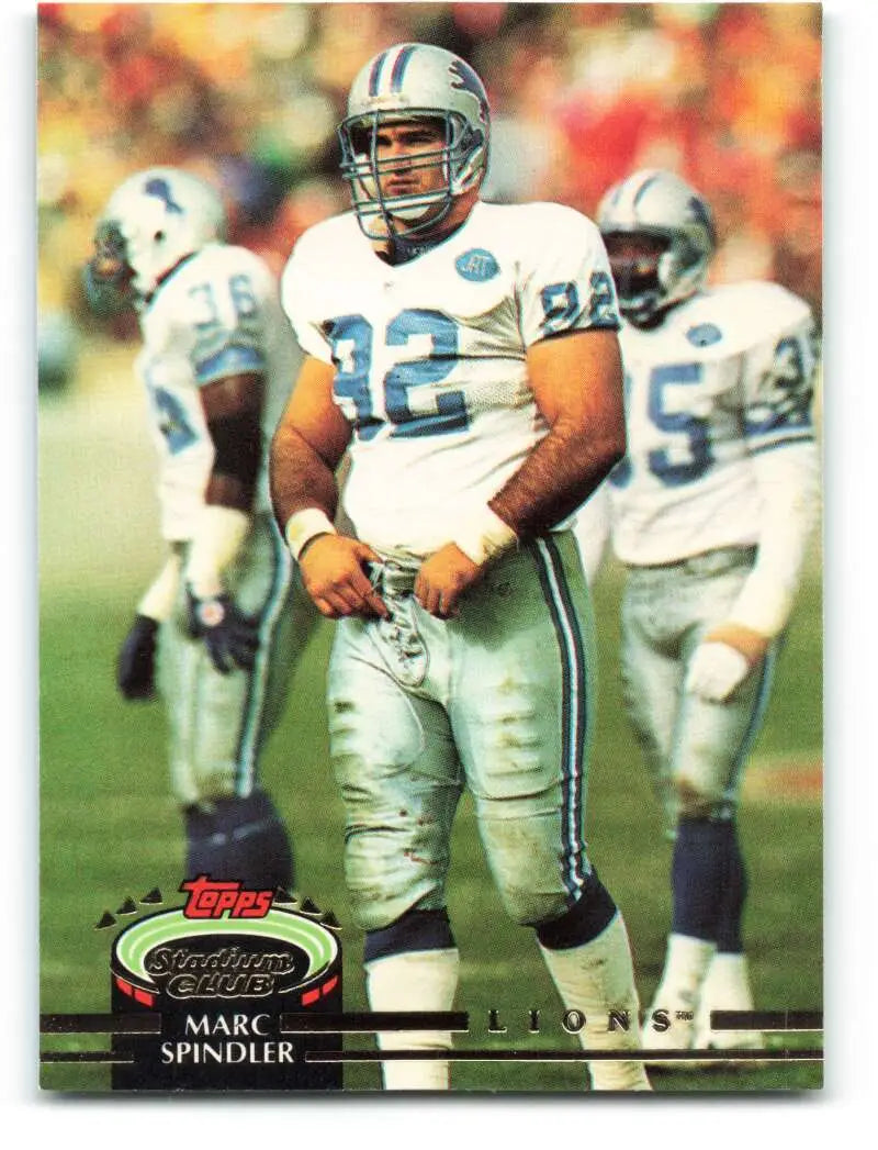 1992 Topps Stadium Club #314 Marc Spindler EX Excellent Detroit Lions Football Card - Football Card Single
