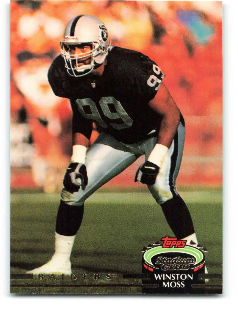 1992 Topps Stadium Club #326 Winston Moss EX Excellent Los Angeles Raiders Football Card - Football Card Single