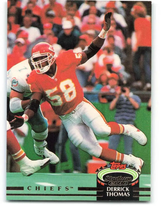 1992 Topps Stadium Club #33 Derrick Thomas EX Excellent Kansas City Chiefs Football Card - Football Card Single