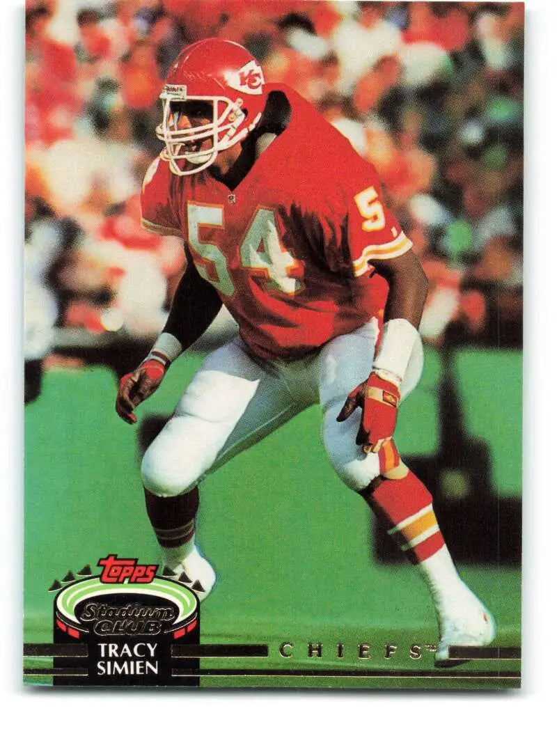 1992 Topps Stadium Club #331 Tracy Simien EX Excellent RC Rookie Kansas City Chiefs Football Card - Football Card Single