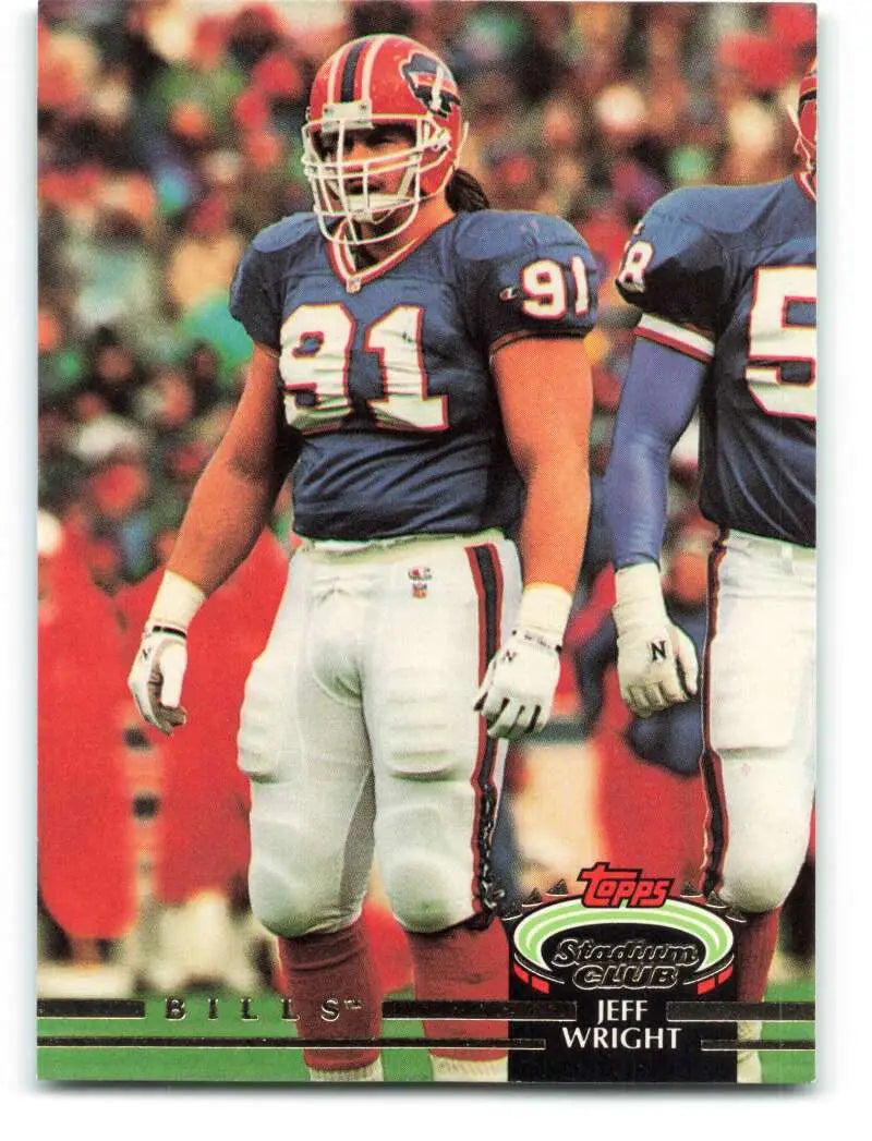 1992 Topps Stadium Club #332 Jeff Wright EX Excellent Buffalo Bills Football Card - Football Card Single