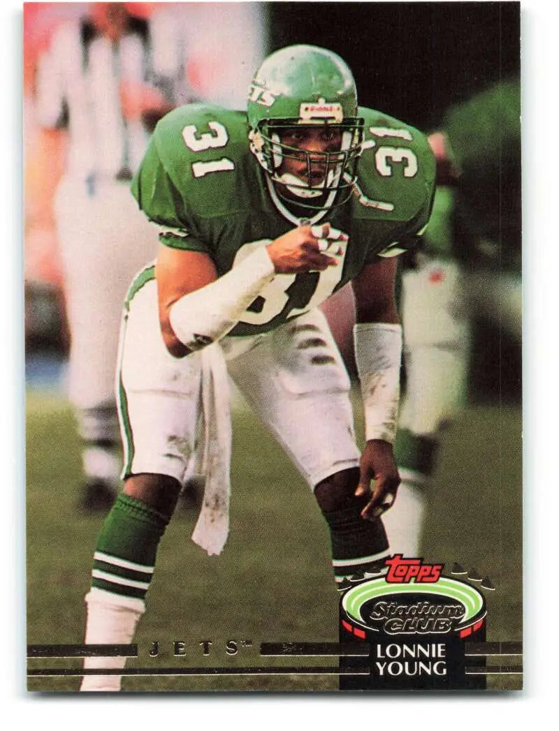 1992 Topps Stadium Club #334 Lonnie Young EX Excellent New York Jets Football Card - Football Card Single