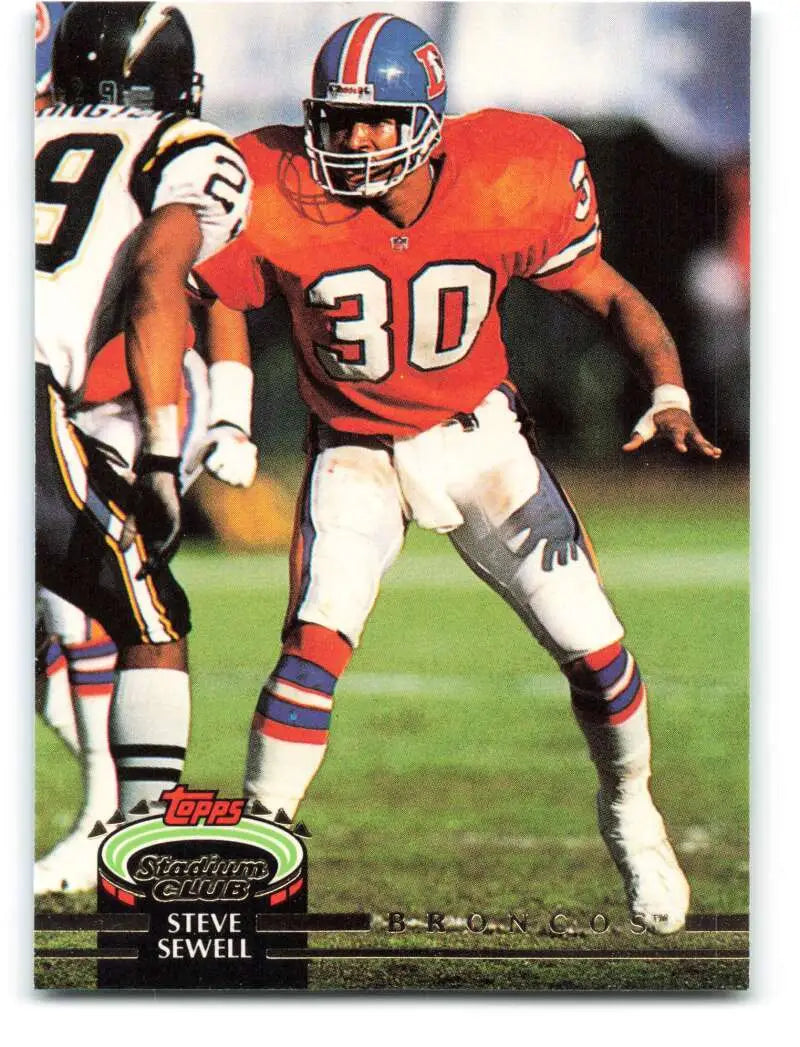 1992 Topps Stadium Club #337 Steve Sewell EX Excellent Denver Broncos Football Card - Football Card Single