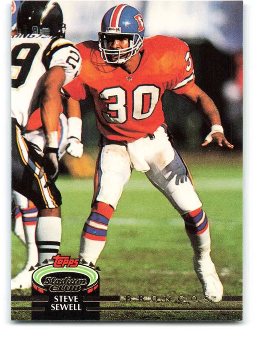 1992 Topps Stadium Club #337 Steve Sewell EX Excellent Denver Broncos Football Card - Football Card Single