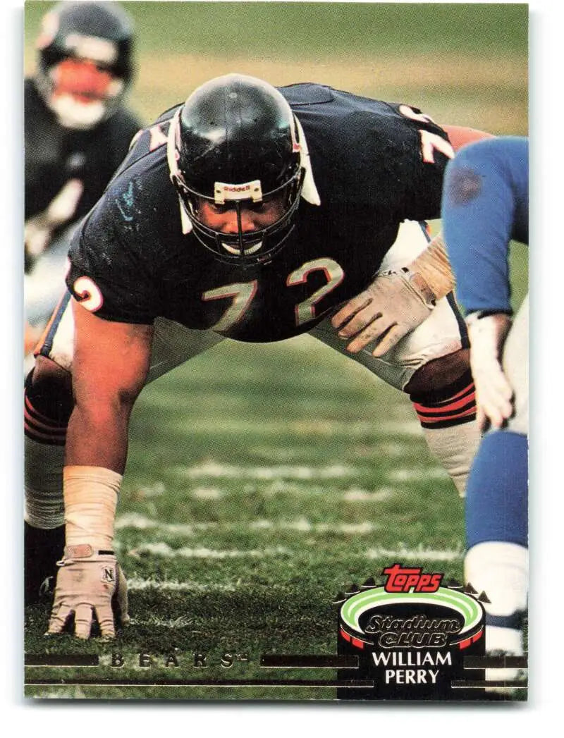 1992 Topps Stadium Club #340 William Perry EX Excellent Chicago Bears Football Card - Football Card Single