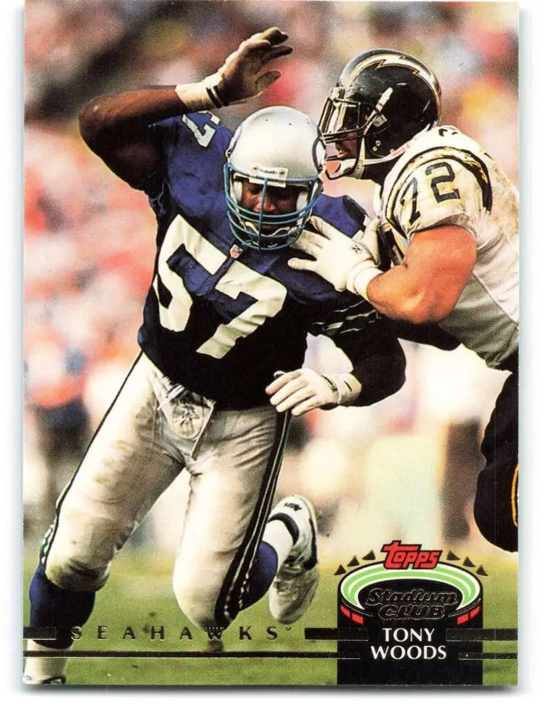 1992 Topps Stadium Club #346 Tony Woods EX Excellent Seattle Seahawks Football Card - Football Card Single