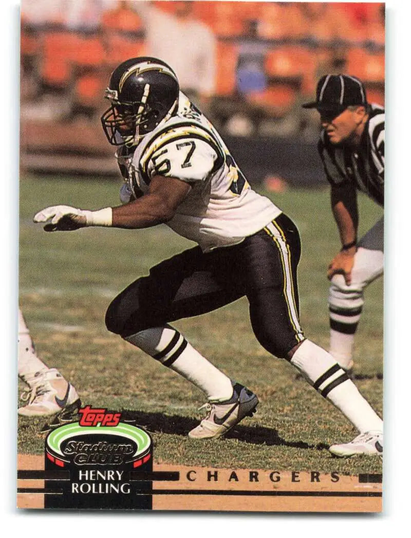1992 Topps Stadium Club #353 Henry Rolling EX Excellent San Diego Chargers Football Card