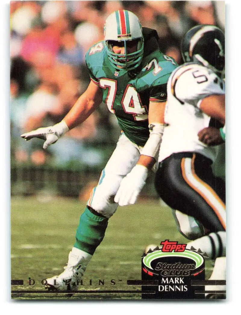1992 Topps Stadium Club #362 Mark Dennis EX Excellent Miami Dolphins Football Card - Football Card Single