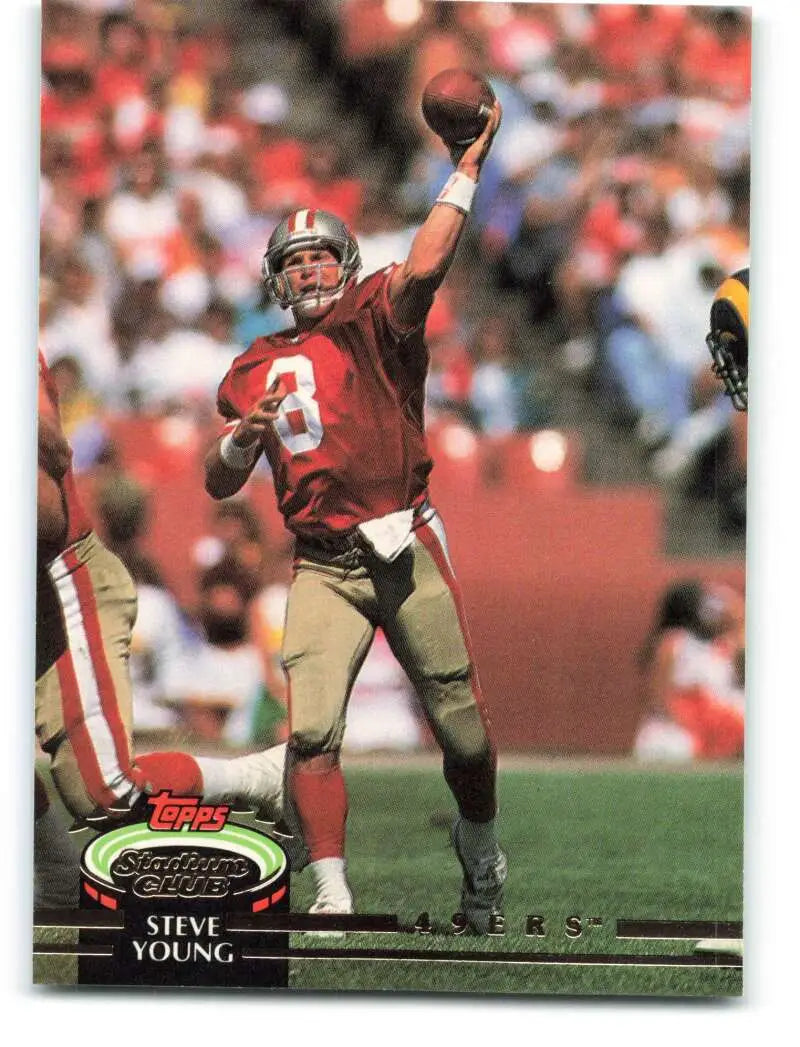 1992 Topps Stadium Club #366 Steve Young EX Excellent San Francisco 49ers Football Card - Football Card Single