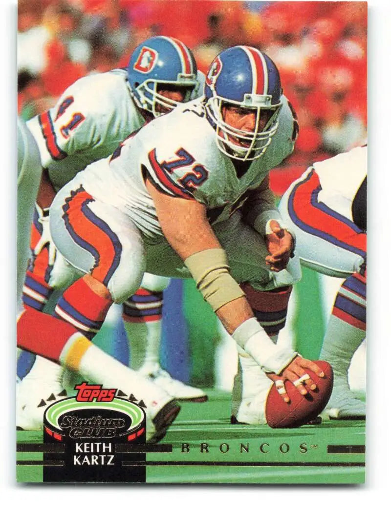 1992 Topps Stadium Club #369 Keith Kartz EX Excellent Denver Broncos Football Card - Football Card Single