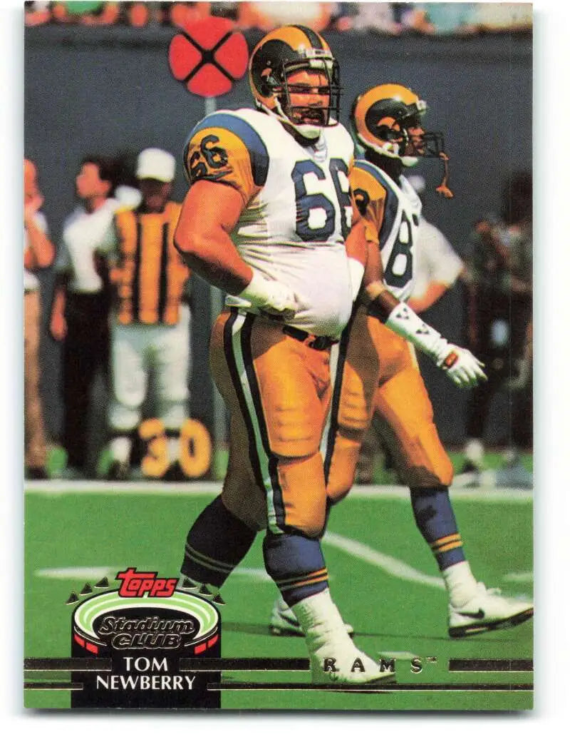 1992 Topps Stadium Club #374 Tom Newberry EX Excellent Los Angeles Rams Football Card - Football Card Single