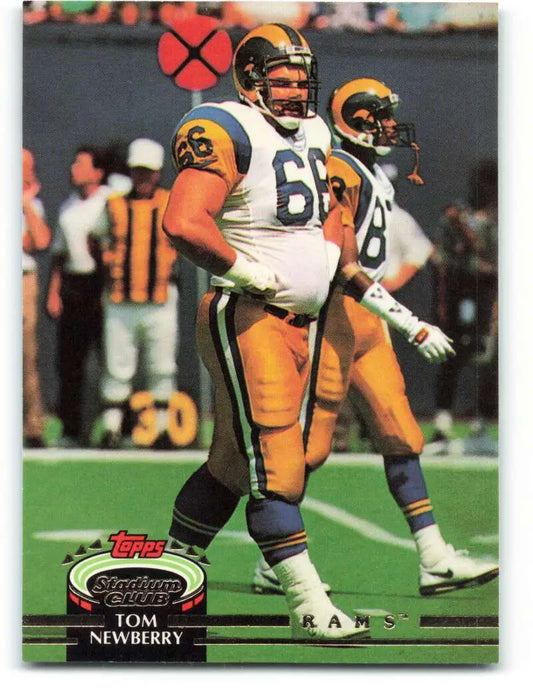 1992 Topps Stadium Club #374 Tom Newberry EX Excellent Los Angeles Rams Football Card - Football Card Single