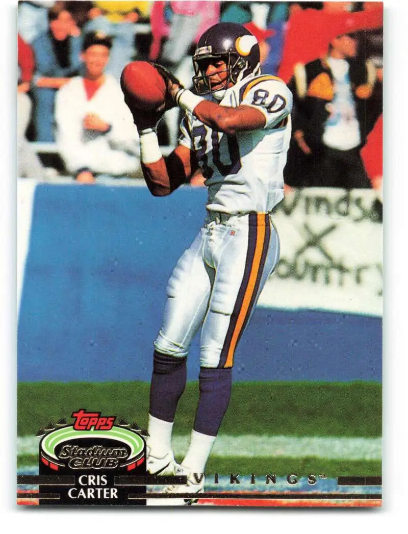 1992 Topps Stadium Club #382 Cris Carter EX Excellent Minnesota Vikings Football Card - Football Card Single