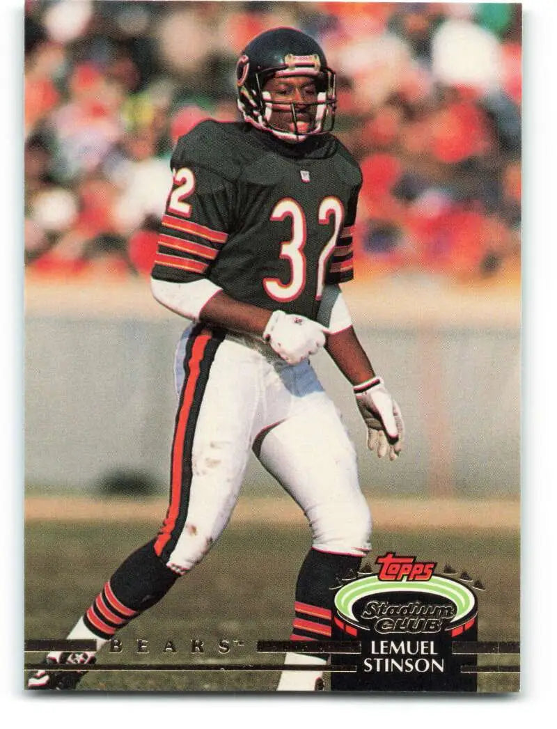 1992 Topps Stadium Club #383 Lemuel Stinson EX Excellent Chicago Bears Football Card - Football Card Single