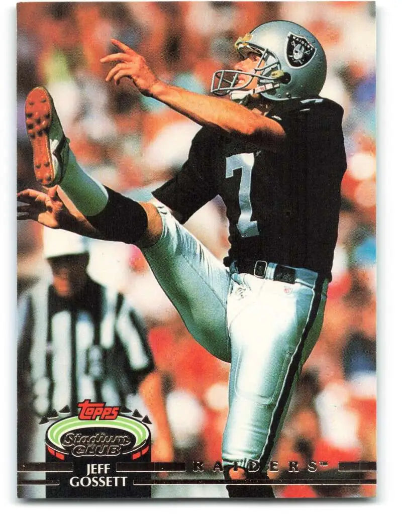 1992 Topps Stadium Club #39 Jeff Gossett EX Excellent Los Angeles Raiders Football Card - Football Card Single