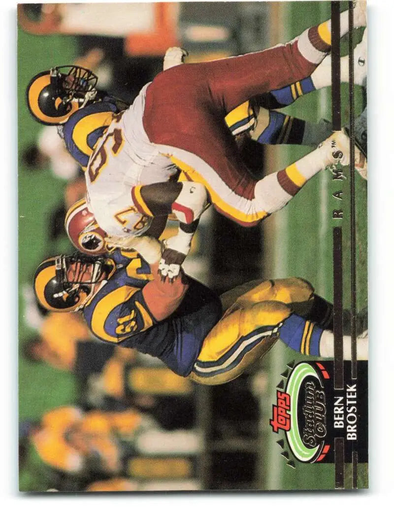 1992 Topps Stadium Club #391 Bern Brostek EX Excellent Los Angeles Rams Football Card - Football Card Single