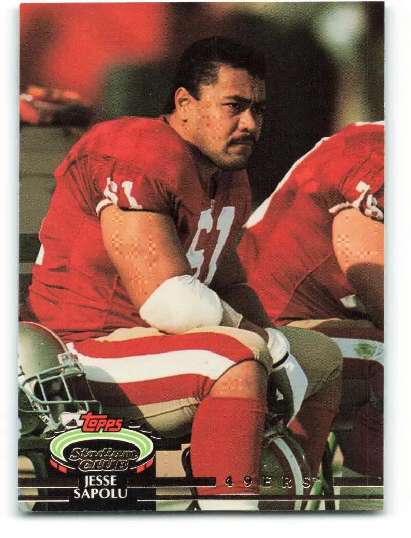 1992 Topps Stadium Club #395 Jesse Sapolu EX Excellent San Francisco 49ers Football Card - Football Card Single