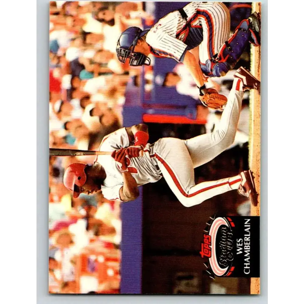 1992 Topps Stadium Club #396 Wes Chamberlain NM-MT Philadelphia Phillies Baseball Card - Baseball Card Single