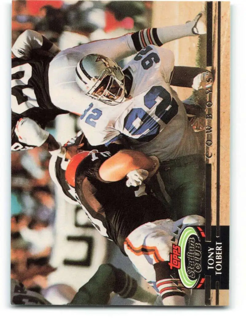 1992 Topps Stadium Club #399 Tony Tolbert EX Excellent Dallas Cowboys Football Card - Football Card Single