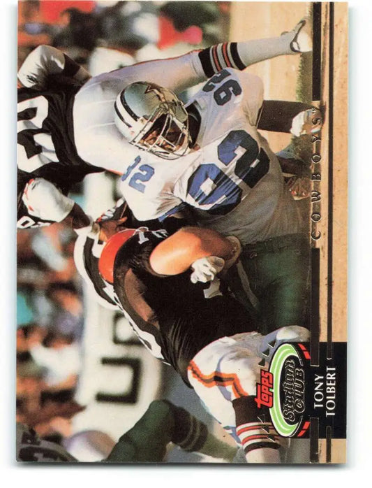 1992 Topps Stadium Club #399 Tony Tolbert EX Excellent Dallas Cowboys Football Card - Football Card Single