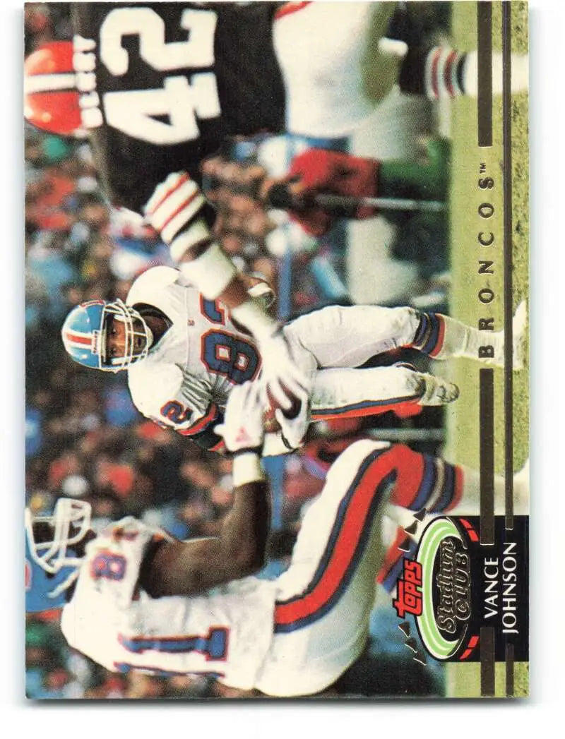 1992 Topps Stadium Club #4 Vance Johnson EX Excellent Denver Broncos Football Card - Football Card Single