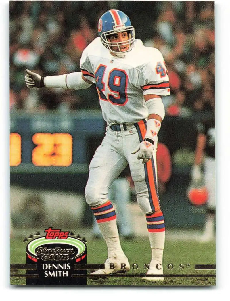 1992 Topps Stadium Club #401 Dennis Smith EX Excellent Denver Broncos Football Card - Football Card Single