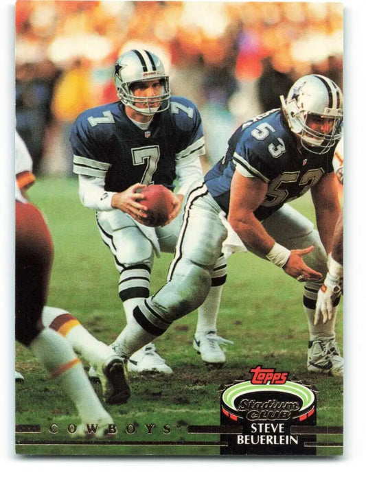 1992 Topps Stadium Club #403 Steve Beuerlein EX Excellent Dallas Cowboys Football Card - Football Card Single
