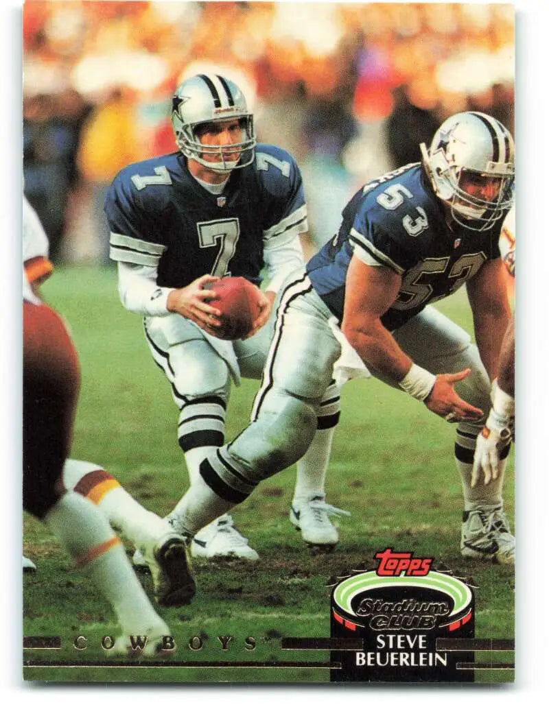 1992 Topps Stadium Club #403 Steve Beuerlein EX Excellent Dallas Cowboys Football Card - Football Card Single