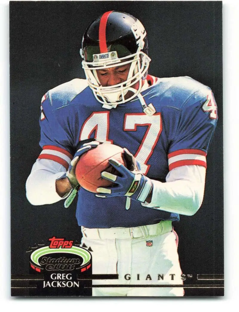 1992 Topps Stadium Club #408 Greg Jackson EX Excellent New York Giants Football Card - Football Card Single