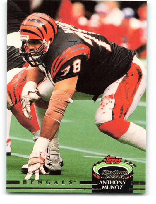 1992 Topps Stadium Club #410 Anthony Munoz EX Excellent Cincinnati Bengals Football Card - Football Card Single