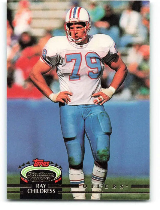 1992 Topps Stadium Club #413 Ray Childress EX Excellent Houston Oilers Football Card - Football Card Single