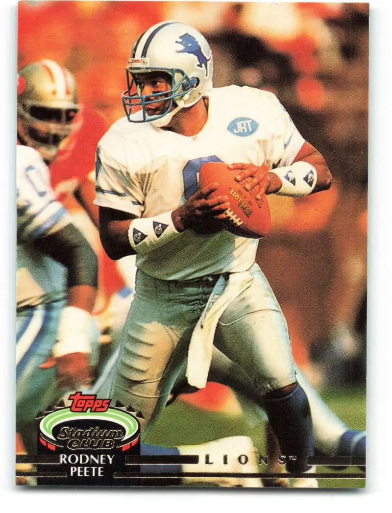 1992 Topps Stadium Club #423 Rodney Peete EX Excellent Detroit Lions Football Card - Football Card Single