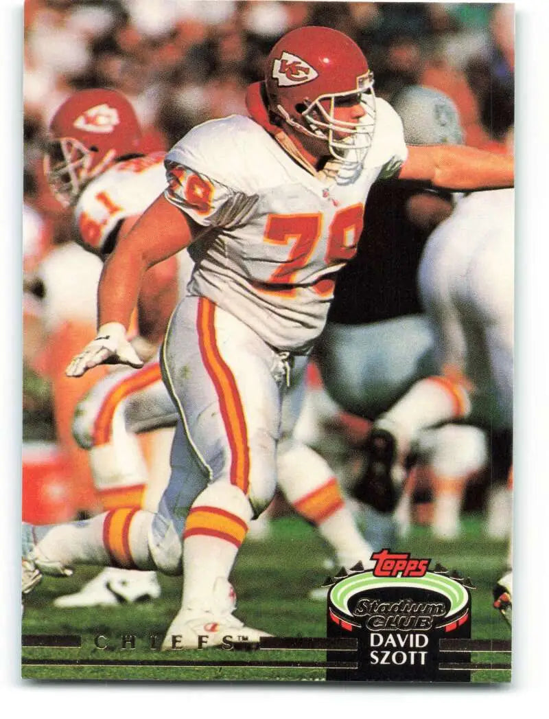 1992 Topps Stadium Club #429 David Szott EX Excellent Kansas City Chiefs Football Card - Football Card Single