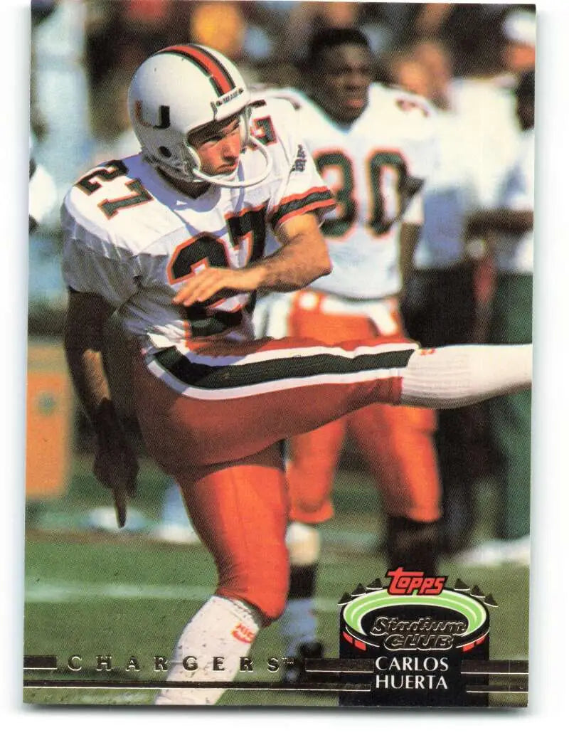1992 Topps Stadium Club #434 Carlos Huerta EX Excellent RC Rookie San Diego Chargers Football Card