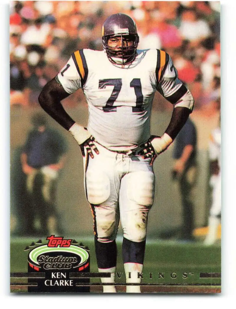 1992 Topps Stadium Club #437 Ken Clarke EX Excellent Minnesota Vikings Football Card - Football Card Single