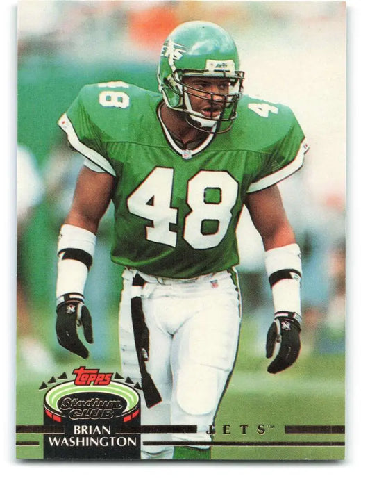 1992 Topps Stadium Club #44 Brian Washington EX Excellent New York Jets Football Card - Football Card Single