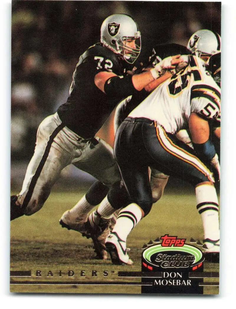 1992 Topps Stadium Club #443 Don Mosebar EX Excellent Los Angeles Raiders Football Card - Football Card Single