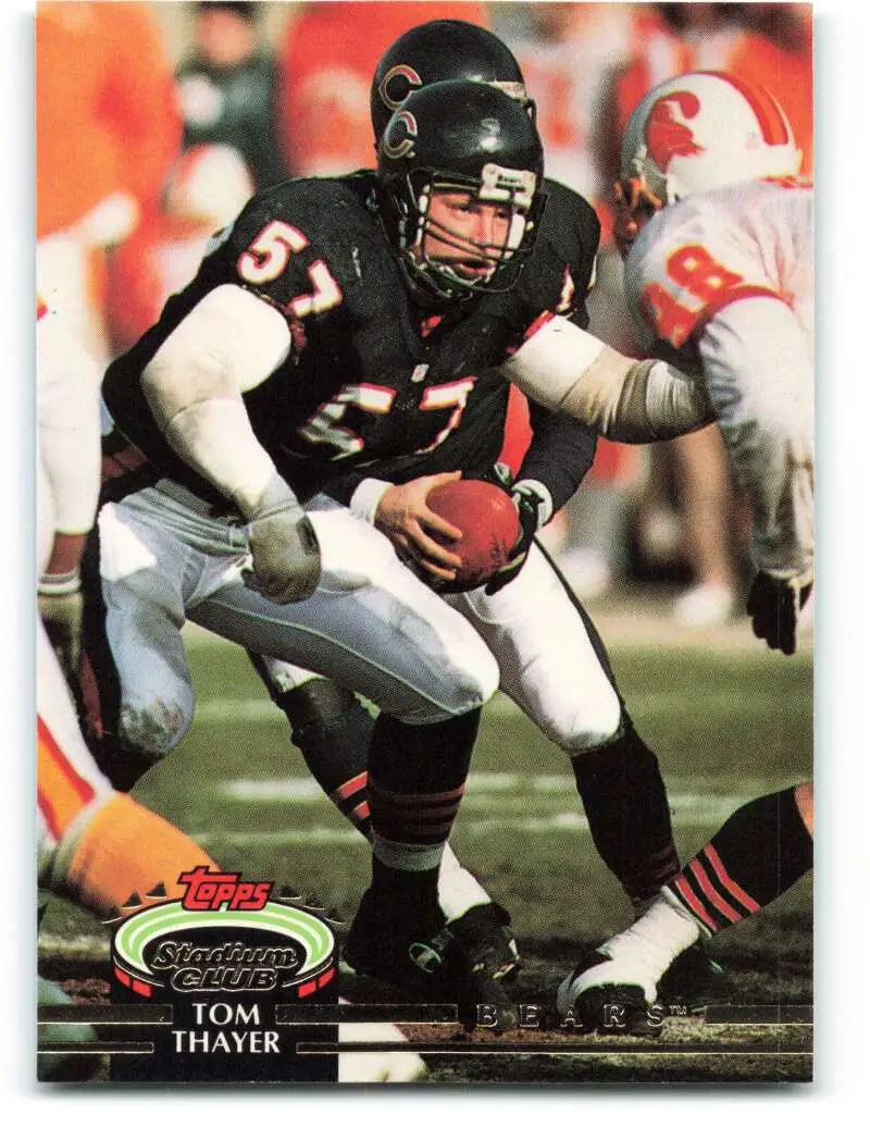 1992 Topps Stadium Club #446 Tom Thayer EX Excellent Chicago Bears Football Card - Football Card Single