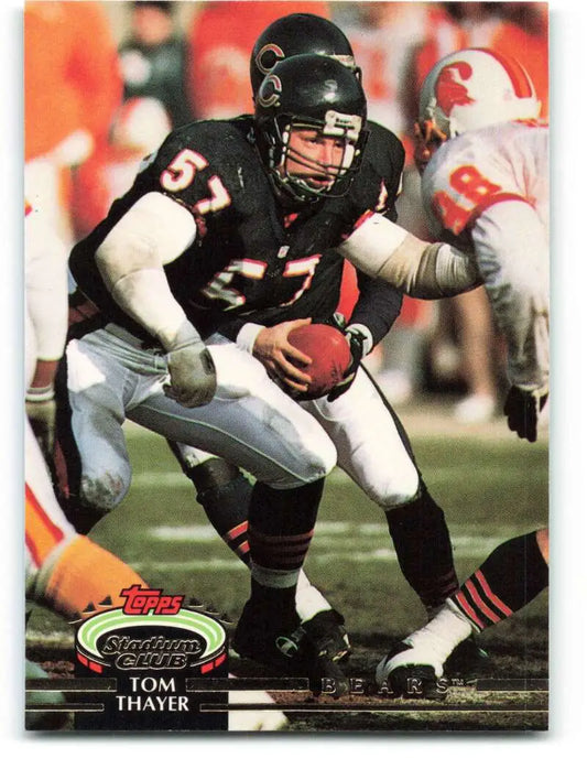 1992 Topps Stadium Club #446 Tom Thayer EX Excellent Chicago Bears Football Card - Football Card Single