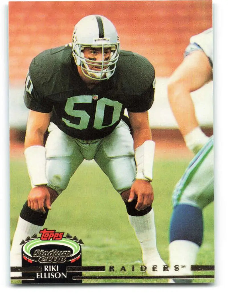 1992 Topps Stadium Club #449 Riki Ellison EX Excellent Los Angeles Raiders Football Card - Football Card Single