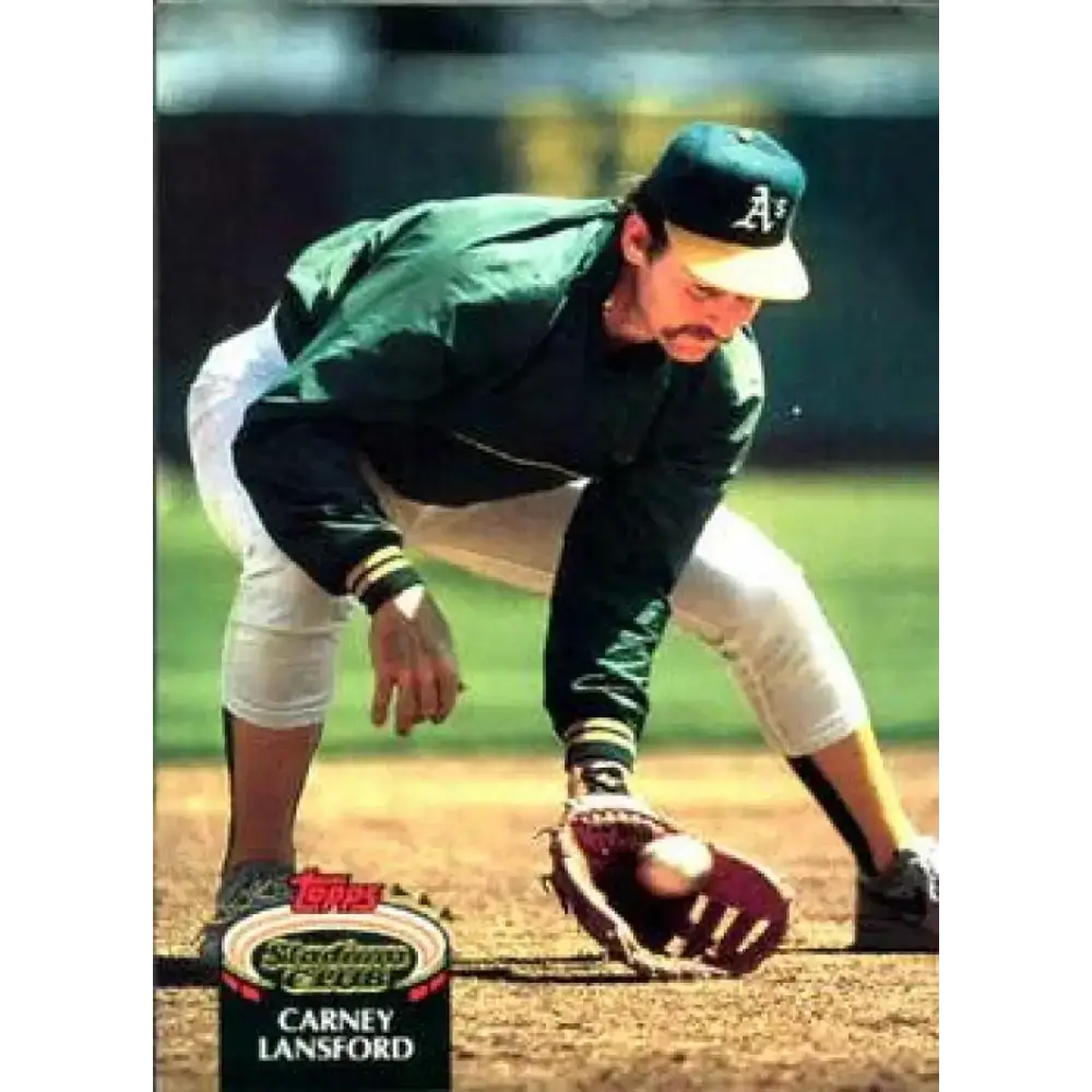 1992 Topps Stadium Club #45 Carney Lansford NM-MT Oakland Athletics Baseball Card - Baseball Card Single