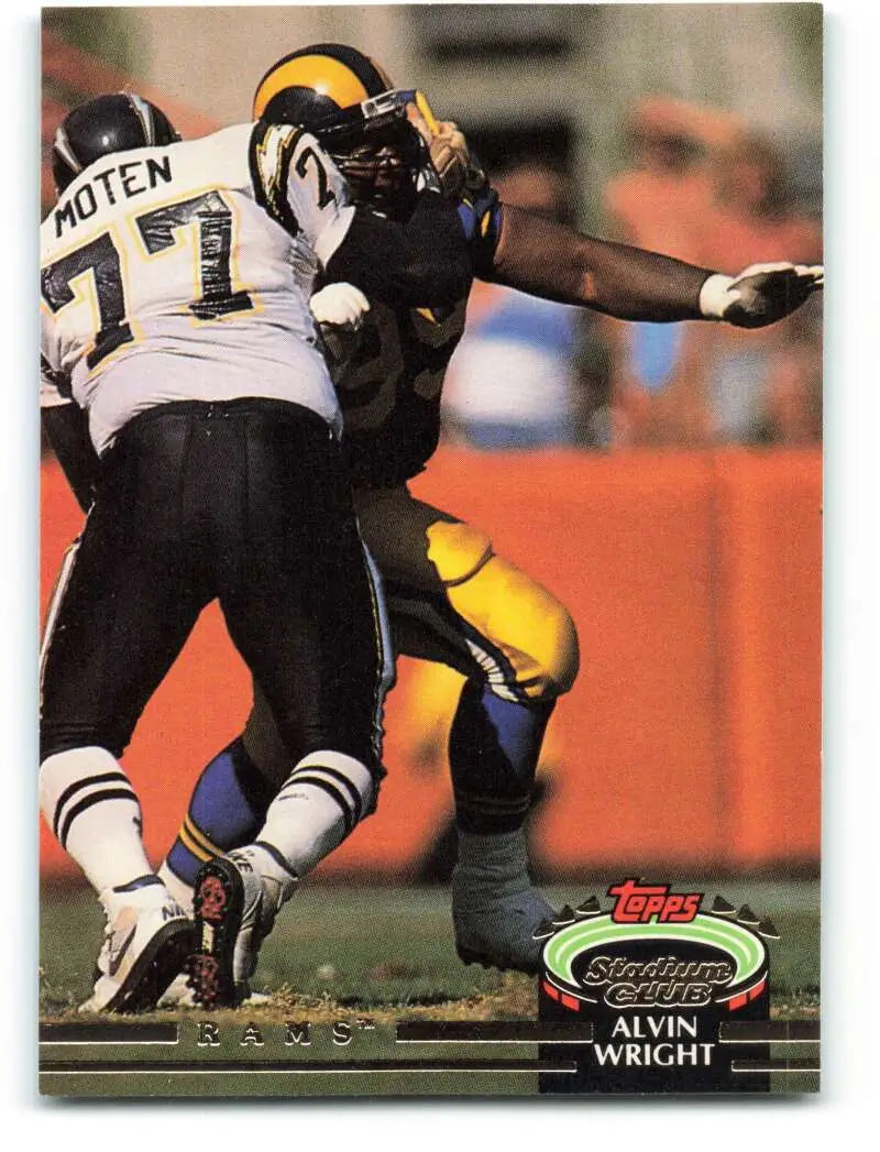 1992 Topps Stadium Club #461 Alvin Wright EX Excellent Los Angeles Rams Football Card - Football Card Single