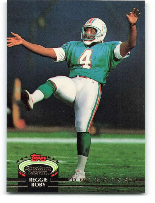 1992 Topps Stadium Club #468 Reggie Roby EX Excellent Miami Dolphins Football Card - Football Card Single