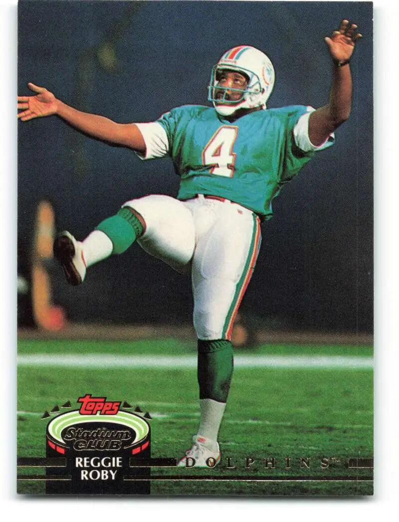 1992 Topps Stadium Club #468 Reggie Roby EX Excellent Miami Dolphins Football Card - Football Card Single