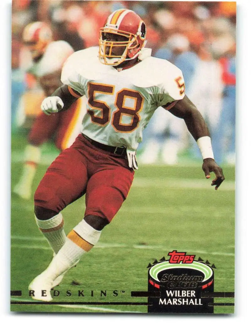 1992 Topps Stadium Club #472 Wilber Marshall EX Excellent Washington Redskins Football Card - Football Card Single