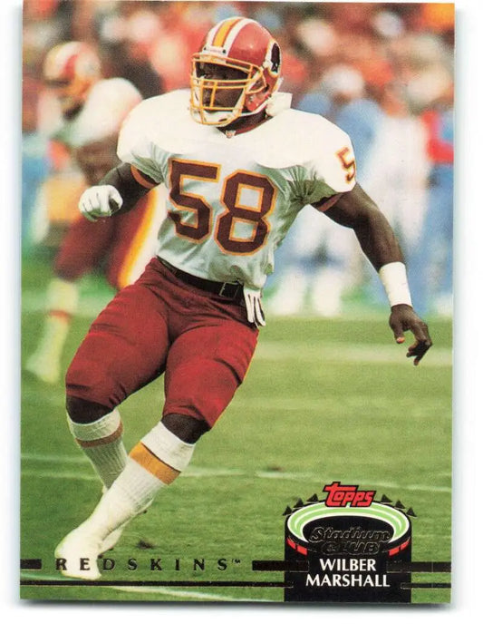 1992 Topps Stadium Club #472 Wilber Marshall EX Excellent Washington Redskins Football Card - Football Card Single